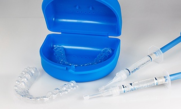 A closeup of a professional teeth whitening kit